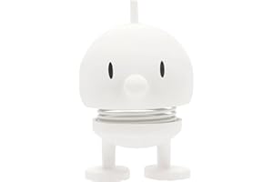 Hoptimist Soft Bumble Wackelfigur & Glücksbringer, Skandinavische Deko Figuren für Wohnzimmer, Schreibtisch, Büro, Bürodeko & Lustige Kleine Geschenke, 4,5 x 5,8 x 7,6 cm, Small, Weiß