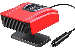 WODHMIEY Riscaldatore per Auto 12V,Ventilatore Riscaldatore Auto Elettrico 150W, Potente Defroster Sbrinatore per Vetri con Flusso d'Aria Regolabile 360° Rapido Riscaldamento (Rosso)