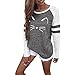 Produktbild Bluelucon Damen Streifen Langarmshirt Tops Elegant Lose Baseball T-Shirt Sweatshirt Bluse
