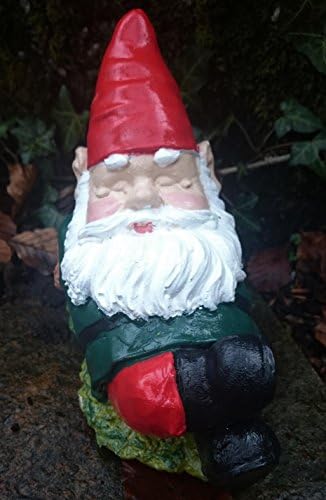 Pixieland Traditional Garden Gnome Ornament ~ Frank ~ Slepping against a Stump