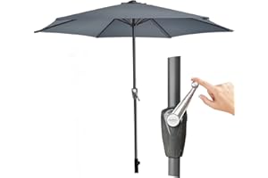 GardenCo Outdoor Aluminium Parasol - Garden Outdoor Crank Up Parasol Umbrella - UV Rated 50 - 38mm Parasol Pole