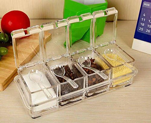 DFHHG® Kitchen European Style Spice Jar Seasoning Box Combination Plastic Vertical Barbecue Castor Salt Cans Sugar Cans Storage