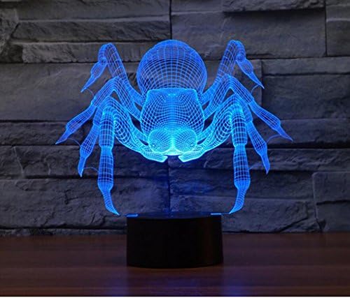 WCUI The 3 D Small Desk Lamp, Creative The LED A Birthday Present The Spider Desk Lamp Seven Color Touch Visual Light The Wedding Decoration USB Plug-in Electric Valentine's Day Desk Lamp Touch Switch Select ( Size : 201*216*87mm )