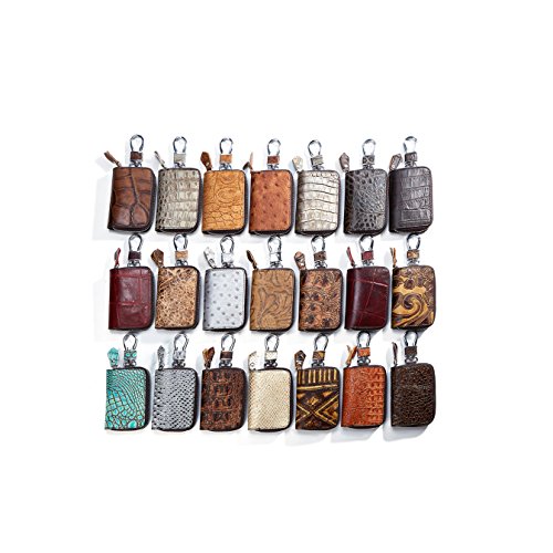 Preisvergleich Produktbild JOYIR Schlüsselmäppchen Aus Echt-Leder, Schlüsseltasche für Damen und Herren, Schlüsseletui mit Ring, Auto-Schlüssel-Hülle mit Geldtasche und Visiten-Karten-Etui