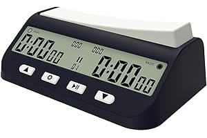 AZURAOKEY 1 timer fallimento digitale con ritardo bonus e tempo positivo. Orologio a scacchi portatile 3 in 1 con bonus di tempo.