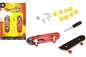 Trottifun - Set de Finger Skate - 031427 - Multicolor - Metal - Skateboard - Dedo - Juguete para Niños - Cumpleaños - Regalo - Tabla de Patineta - 9,5 cm x 14 cm - A Partir de 3 años
