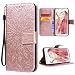 Produktbild CreWin Huawei P Smart Hülle Lederhülle Ledertasche Sonnenblume Mandala Muster Schutzhülle PU Leder Flip Case Protective Cover Silikon Handy Tasche Schale mit Magnet Standfunktion Etui - Rosegold