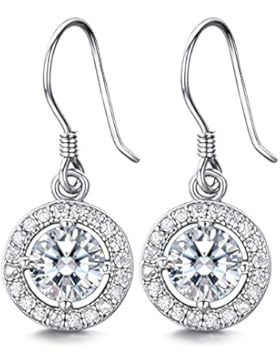 J.SHINE Damen Ohrhänger Hängende Tropfen Ohrringe Set 925 Sterling Silber mit 3A 6mm Zirkonia