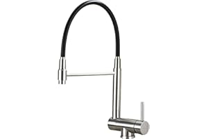 BuntHaus Robinet Cuisine Rabattable, Mitigeur Cuisine sous Fenêtre Pliable, Mitigeur Evier Cuisine Rotatif à 360°, Acier Inoxydable 304 Brossé (Argent)