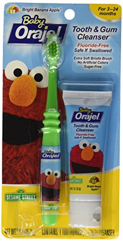 Baby Orajel Elmo Tooth and Gum Cleanser with Toothbrush - Apple Banana 1 oz.
