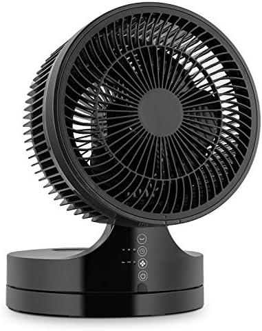 Klarstein Touchstream BK Mini Table Fan (45 Watt, 17 cm Rotor, Two-Stage Leanable Fan Housing, Touch Panel, Switchable Oscillation, 3 Speeds, Timer, Low Noise, High Air Flow, Remote Control) Black