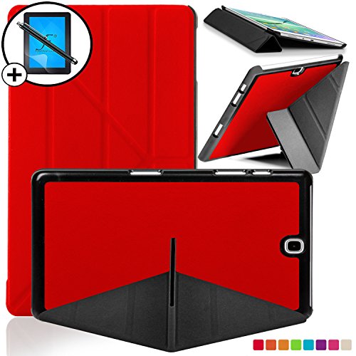 Forefront Cases® Neue Origami Hülle Tasche Case Cover für Samsung Galaxy Tab S2 9.7 T810N - Rundum-Geräteschutz und intelligente Auto-Sleep-Wake-Funktion - inkl. Eingabestift und Displayschutz