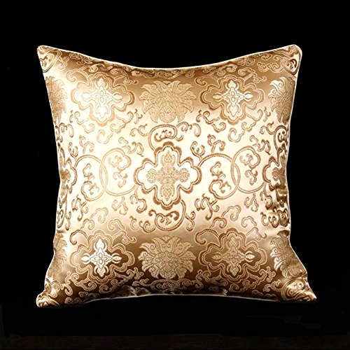 LORENZO CANA - Home Edition - Marken Kissenhülle aus Seidenbrokat Seide Gold Beige Barock Kissenbezug - 96007