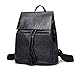 Produktbild Fairycity Rucksack Damen Klein Elegant Cityrucksack PU Leder Rucksäcke Mädchen Schwarz Casual Daypack Freizeitrucksack, Kleiner Rucksack für Reisen Dating