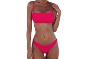 Meioro Conjuntos de Bikinis para Mujer Push Up Bikini Traje de baño de Tanga de Cintura Baja Trajes de baño Adecuado Viajes Playa La Natacion