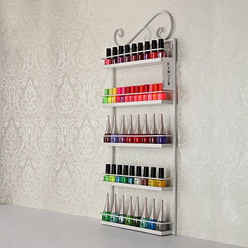 Dazone® 5-tier Metall Herz Nagellack Organizer Aromatherapie und ätherischen Ölen Regal Lippenstiftständer Aufbewahrung (Weiß) - 2
