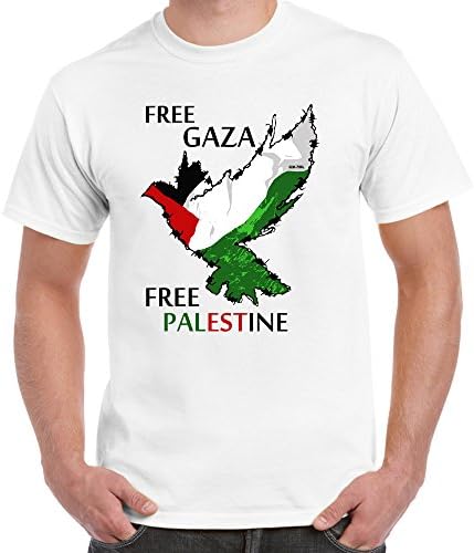 Starlite Mens Novelty tshirts-Free Palestine-Free Gaza-Bird-Novelty gifts