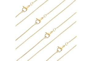 Beebeecraft 6 cadena Serpentina de 44.6cm Chapada En Oro de quilates Cadena Fina con Extremo de Acera A Granel con Cierres de Langosta para Hacer Joyas