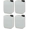 PowerChem 5L JERRY CAN - UN Approved Stackable Bottle Container + 51mm Tamper Evident Cap | Perfect for Storage of Water Liquids (4 x 5L Natural)