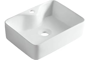 Toppmonterat tvättställ Balneo Savia 49 x 38 cm, med kranhål | Glaserad sanitetskeramik; rektangulär, vit högglansig, för tvä
