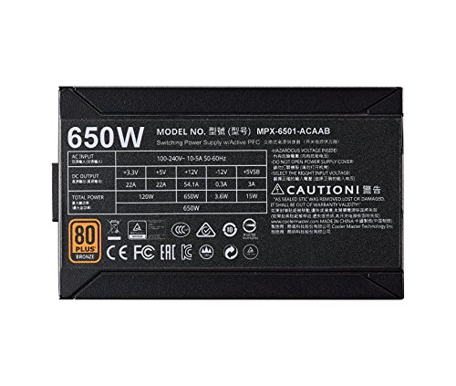 Cooler Master MPX-6501-ACAAB-EU - Fuente de alimentaci  n ATX  650W  Color Negro y Naranja