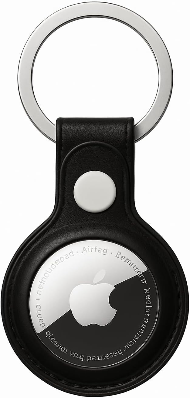 Leather AirTag Keyring Case For Apple Airtag Holder Protective Leather Case Tracker Cover with Holder Airtag Key Ring Compatible with Apple New AirTag Dog Collar