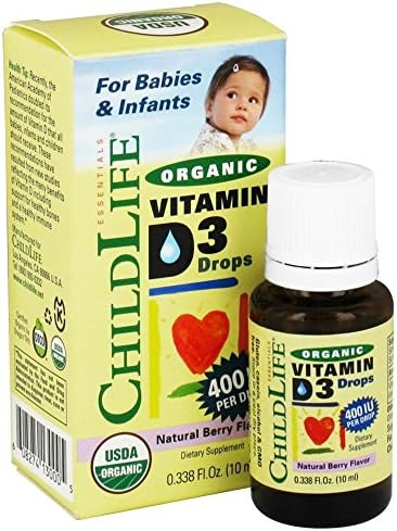 Pack of 1 x Childlife Organic Vitamin D3 Drops For Babies and Infants - Natural Berry Flavor - .338 oz