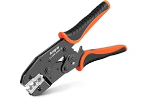 Insulated Wire Terminal Crimping Tool, Aongray 0.5-1.5/1.5-2.5/4-6mm²(A.W.G. 22-10) Ratchet Crimping Tool - Electrical Cable Lug Crimp Plier for Electrical Wiring Repair