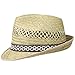 Erntehelfer Strohhut (Sonnenschutz) für Damen und Herren, cooler und modischer Sonnenhut im Trilby Look für den Sommer am Strand oder im Urlaub, verschiedene Größen, Farbe natur, Gr: 54 cm