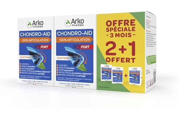 Arkopharma - Chondro-Aid 100% Articulation | Flexibilité et Bien-être Articulaire - Mobilité et Souplesse - Articulations - Gênes Articulaires | 3 Mois - 180 gélules