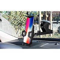 Supporto Auto Smartphone, Porta Cellulare per Telefoni, Rotazione di 360 gradi, Regolabile in 3 livelli tramite morsetto, Dispositivo GPS per cellulare iPhone XS, X, 8, 7, 7Plus, Samsung, Huawei