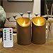 Produktbild nonno & ZGF beweglichen Docht Flammenlose LED Khaki Kunststoff Elektrische Kerzen Lichterkette mit 10 Schlüssel Fernbedienung und Timer, Set von 2