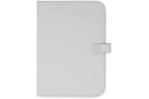 Duffi Baby Funda Portadocumentos de bebe recien nacido polipiel con cierre de broche. Porta Libro de Nacimiento con bolsillos. Carpeta portadocumentos tamaño estandar. Modelo Liso. Color Gris