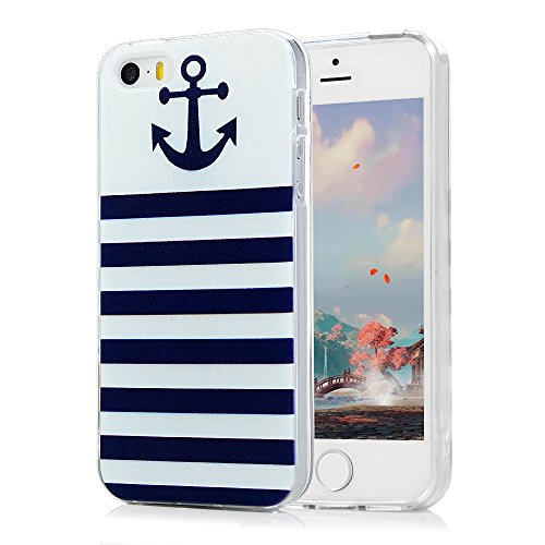 Coque iPhone SE/iPhone 5S/iPhone 5 Transparente Souple Silicone Gel Motif Joli Dessin Original Personnalisé en TPU Etui Housse Case Cover Protection Ultra-Fine Antichoc 