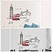 Anself Red London Double-decker Bus Wall Decal Wall Sticker Removable Sticker Creative Art Mural Decoration 60*90cm