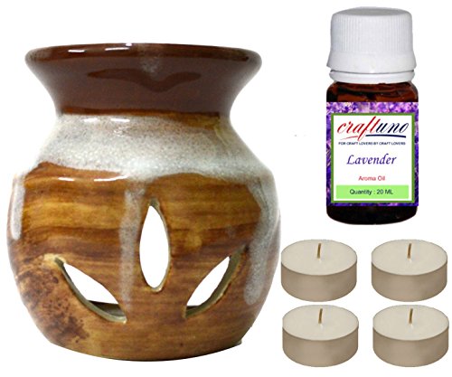 Craftuno Ceramic Tea Light Aroma Burner / Diffuser - Home Fragrance Gift Set - Brown - Free Aroma Oil 20 ml & 4 Tealights RS.399 (67.00% Off) - Amazon Craftuno Ceramic Tea Light Aroma Burner / Diffuser - Home Fragrance Gift Set - Brown - Free Aroma Oil 20 ml & 4 Tealights RS.399 (67.00% Off) - Amazon