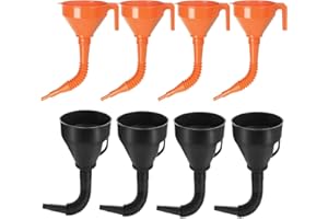 8PCS Entonnoir à Huile Voiture,Sipiris Entonnoir de Remplissage Entonnoir Huile Moteur Entonnoir Plastique pour Moteur de Voiture Avec Tuyau d'extension Flexible（Rouge Noir）
