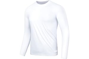 AMZSPORT T-Shirt UV Homme Rashguard UPF 50 T-Shirt à Manches Longues et Courtes Protection Solaire Respirant Séchage Rapide T-Shirt de Protection pour Pêche, Surf, Randonnée, Vélo