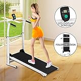 Fitnessclub Folding Manual Treadmill Walking Machine Incline Cardio Fitness Running Exercise Adjustable Height Slope adjustment