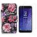 Produktbild Samsung Galaxy J2 Pro 2018 Hülle rote Rose PU Leder Magnetverschluss Ständer Flip Brieftasche Schutzhülle Handyhülle Mit Kartenfach Für Samsung Galaxy J2 Pro 2018 Mit zwei gehärtetem Glas-Displayschutzfolie