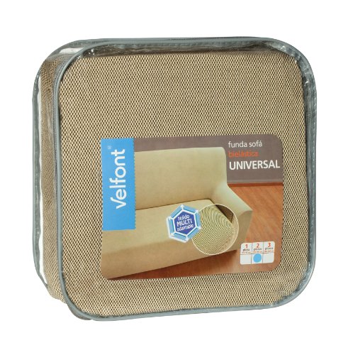 VELFONT – Bielastischer Sofabezug Universal – 3-Sitzer – Beige – verfügbar in verschiedenen Größen und Farben - 2