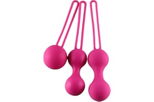AMAZBEE Beckenbodentrainer für frau Silikon Kegel liebeskugeln 3er Set Beckenbodentraining Stärkung der Vaginalmuskulatur，For prenatal and postnatal sexspielzeug (Rose)