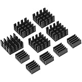 Black Aluminum Heatsink Cooler Cooling Kit for Raspberry Pi 3, Pi 2, Pi Model B+, 10 Pieces