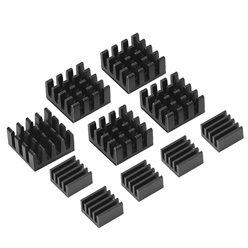 Disipador de Calor Aluminio Kit de Refrigeraci  n para Raspberry Pi 3  Pi 2  Pi Modelo B   Negro 10 Piezas