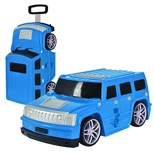 Preisvergleich Produktbild COSTWAY Kinderkoffer Kindergepäck Kinder Reisegepäck Kindertrolley Koffer Trolley 52 x 28 x 22 cm (Blau)