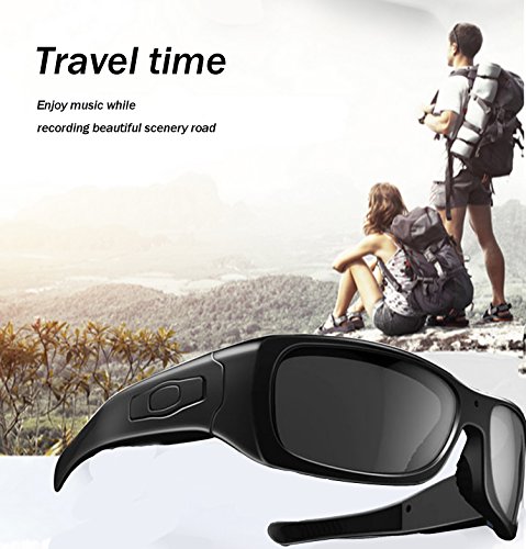 DCCN Kamera Brille Spy Brille Spionage Brillen cam polarisierte Sonnenbrille mit Kamera UV400 Stereo Bluetooth Headset Kopfhörer für iPhone /Android Handy für Radfahren Motorad Bike - 9
