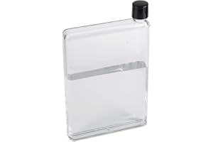 Regun Bottiglia d'acqua piatta, tazze di succo portatili trasparenti in plastica, bottiglie d'acqua piatte sottili da 750 ml a prova di perdite, per attività scolastica, palestra all'aperto (bianco)