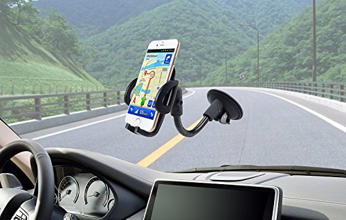 VRLEGEND Autohalterung, Handy KFZ Halterung Universal Telefon Halter für Windschutzscheiben und Armaturenbretter mit einer Hand eingestellt, extra haftend mit Sauggreifer, verstellbarer Sichtwinkel - 3
