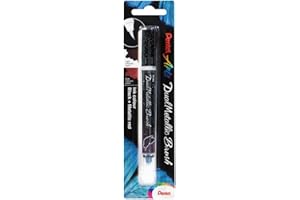 Pentel XGFH Dual Metallic Brush, pennello con inchiostro doppio colore nero + rosso metallizzato 1 pz