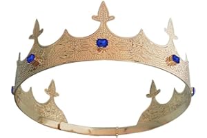 LEEMASING Corona da uomo regolabile, corona rotonda completa per matrimoni, compleanni, balli studenteschi, accessori per feste in costume
